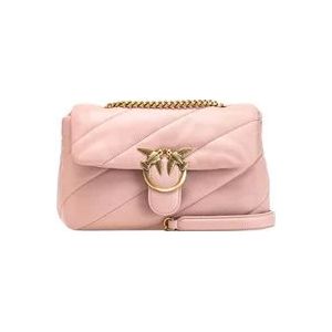 Pinko Love Bag Puff Mini met gewatteerd ontwerp , Pink , Dames , Maat: ONE Size