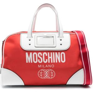 Moschino, Rode tas van glad kalfsleer Veelkleurig, Heren, Maat:ONE Size