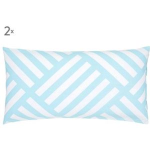 2st Luxe kussensslopen 40x80cm Sarah | Jill & Jim | aqua turquois en wit