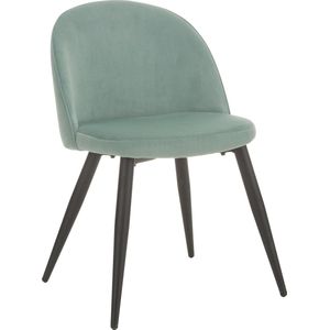 Amy blauw-groene fluwelen moderne stoel, 2 stuks eetkamerstoelen
