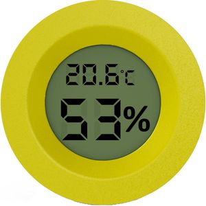 Digitale Thermometers / hygrometers - Rond Geel - luchtvochtigheidsmeter - thermometer - accuraat - compact - inclusief batterijen
