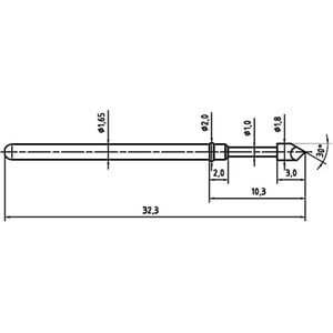 PTR Hartmann 2021-H-1.5N-RH-1.8 Präzisionsprüfstift