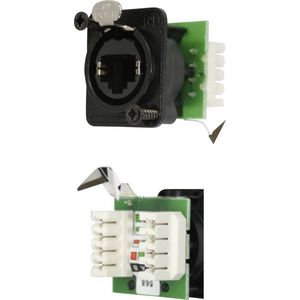 Neutrik NE8FDV-YK-B RJ45-dataconnector etherCon D-serie NE8FDV-YK-B Bus, recht NE8FDV-YK-B Aantal polen: 8P8C Zwart 1 s