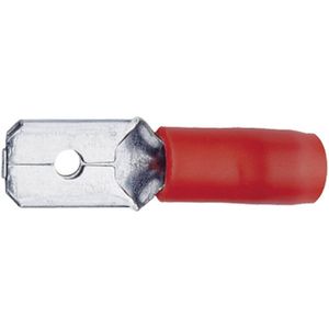 8202B Flachstecker Steckbreite: 4.8 mm Steckdicke: 0.5 mm 180 ° Teilisoliert Rot 1 St. - Klauke