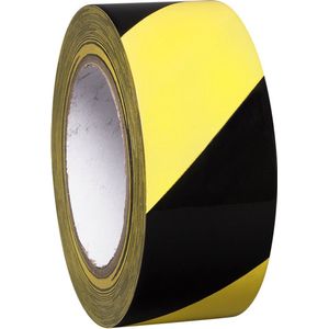 Proline vloermarkeringstape, geel zwart 75 mm