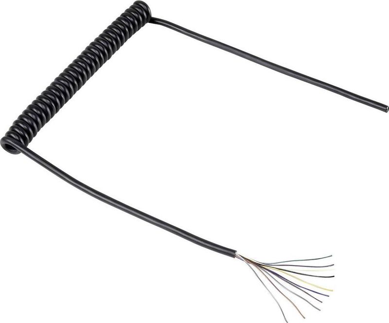 1571517 Spiralkabel 300 mm / 900 mm 10 x 0.12 mm² Schwarz 1 St. - Tru Components