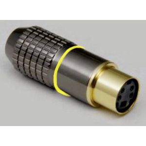 BKL Electronic 0212011 Miniatuur-DIN-connector Koppeling, recht Aantal polen: 6 Chroom 1 stuk(s)