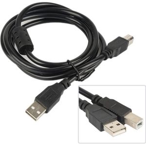 Printerkabel USB | 1,5 m lang | Printer kabel | Universeel voor printers | USB A naar B | Ook geschikt voor scanners en externe harde schrijven | Zwart