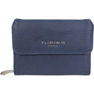 Flora&co - Paris - portemonnee - dames beugelportemonnee - 10 pasjes - donkerblauw - broekzakformaat