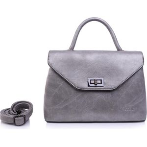 Classic chic handbag Qischa® argent-zilver leather look