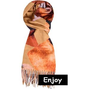 Sjaal- aardtinten -dunne sjaal-natuurlijke materialen