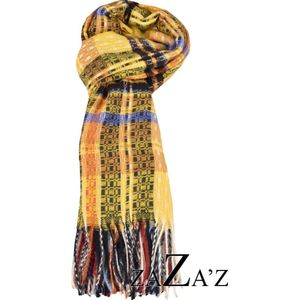 Geruite gele sjaal- natuurlijke materialen - herfst/winter