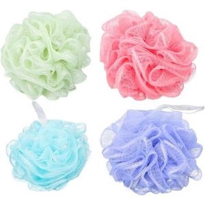 Borvat® | 4X Douchespons - Badspons - Puff Sponzen - Netspons - Spons - Voordeelverpakking -Set van 4