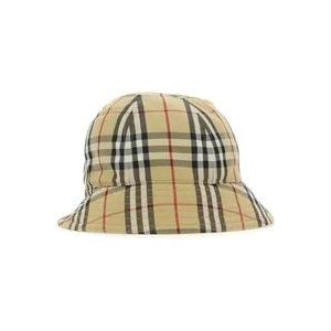 Burberry Stijlvolle 6 Panel Bucket Hat , Beige , unisex , Maat: L