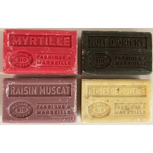 Savon A L'Huile D'Olive set van natuurzepen 4 x 125 gr
