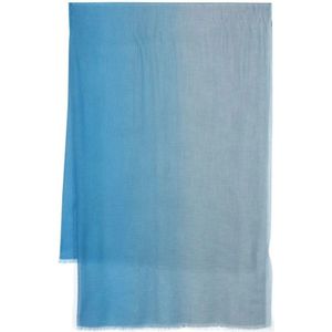 Faliero Sarti, Blauwe Omslagdoek met Gradiënteffect Blauw, Dames, Maat:ONE Size