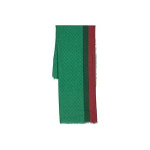 Gucci Groene Wollen Sjaal met Interlocking-G Logo , Green , Heren , Maat: ONE Size