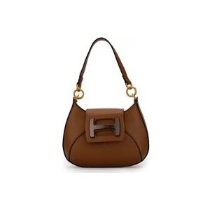 Hogan Bruine Hobo Tas voor Dames , Brown , Dames , Maat: ONE Size