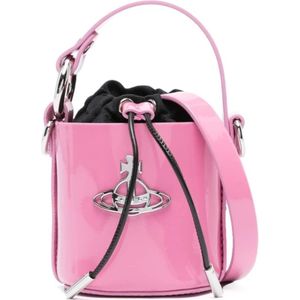 Vivienne Westwood, Tassen, Dames, Roze, ONE Size, Flamingo Pink Mini Daisy Bucket Tas