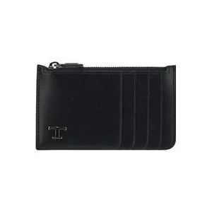 Tod's Leren kaarthouder , Black , Heren , Maat: ONE Size