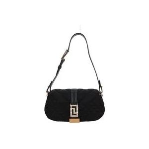 Versace Gewatteerde schoudertas met gouden hardware , Black , Dames , Maat: ONE Size