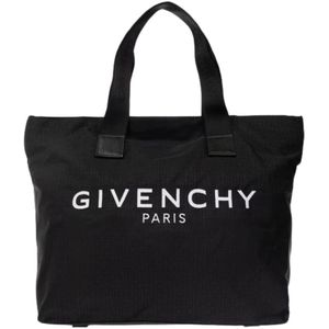 Givenchy, Tassen, Dames, Zwart, ONE Size, Nylon, Zwarte Monogram Luiertas met Logo Print