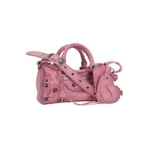 Balenciaga Studded leren handtas in antiekroze , Pink , Dames , Maat: ONE Size