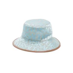 Versace Allover Logo Print Bucket Hat , Blue , Heren , Maat: 59 CM