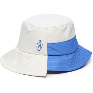 JW Anderson, Witte Twee-Tone Bucket Hoed Wit, unisex, Maat:M/L