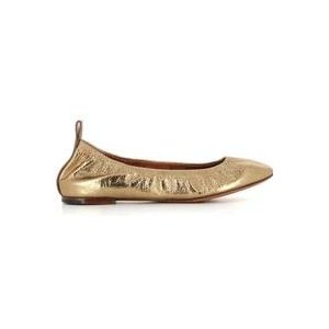 Lanvin, Schoenen, Dames, Beige, 37 EU, Gouden Leren Ballerina Schoenen