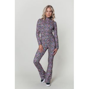Colourful Rebel - Mini Flower Peached Flare Broek - Bloemen Dessin - Stretch Stof