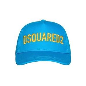 Dsquared2 Turquoise pet met logo borduursel , Blue , unisex , Maat: L