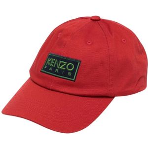 Kenzo, Rode Logo Geborduurde Pet Rood, Heren, Maat:ONE Size