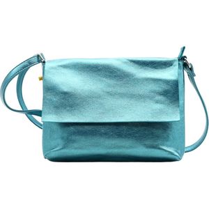 Flora&Co - crossbody tas - eend blauw metallic