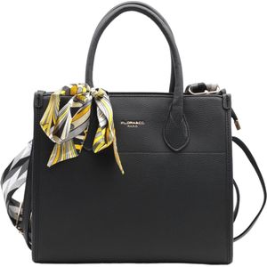 Flora & Co - trendy shopper - handtas - fashion riem - zwart