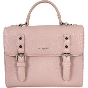 Flora & Co - trendy handtas - boekentasstijl - met fashion riem - roze