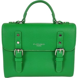 Flora & Co - trendy handtas - boekentasstijl - met fashion riem - groen