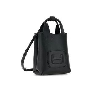Hogan Zwarte Mini Shopping Tas van Kalfsleer , Black , Dames , Maat: ONE Size