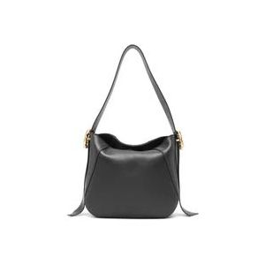 Lanvin Zwarte Leren Melodie Hobo Tas , Black , Dames , Maat: ONE Size