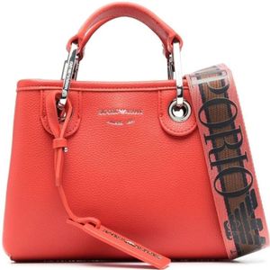 Emporio Armani, Tassen, Dames, Oranje, ONE Size, Leer, Stijlvolle Armani Oranje Leren Tas