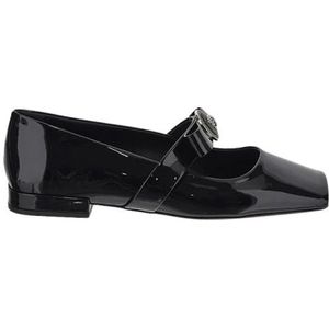 Versace Luxe Leren Ballerinas voor Vrouwen , Black , Dames , Maat: 40 EU