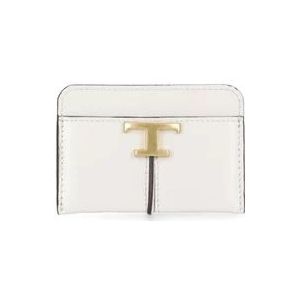 Tod's Ivoor Leren Kaarthouder Vrouw , White , Dames , Maat: ONE Size