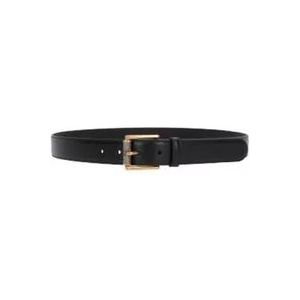 Gucci Zwarte leren Riem met GG Supreme detail , Black , Heren , Maat: 95 CM