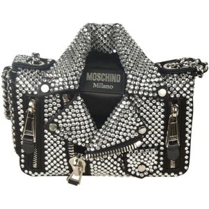 Moschino, Stijlvolle Tassen Collectie Grijs, Dames, Maat:ONE Size