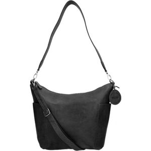 Saccoo Grote Schoudertas / Crossbodytas Dames - Leer - Caracas - Zwart