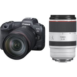 Canon EOS R5 systeemcamera Zwart + RF 24-105mm f/4.0L IS USM + RF 70-200mm f/2.8L IS USM