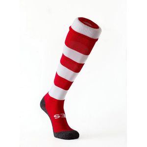 Nes Voetbalkousen - Rood Wit geringd - Rugbykousen- Sportkousen