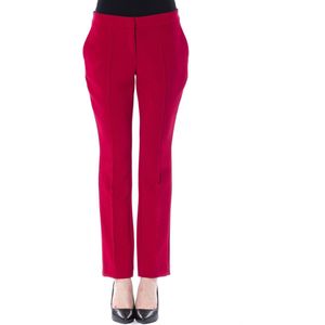 Byblos - Fuchsia Slim Fit Damesbroek - Kleding - Rood - Italiaans ontwerp