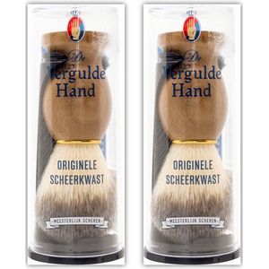 2 stuks Vergulde hand originele kapperskwast