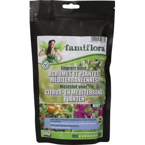 Famiflora meststof voor citrus en mediterrane planten 500 gr (Bio) - Sterke planten - Rijkelijke bloei - Prachtige kleuren